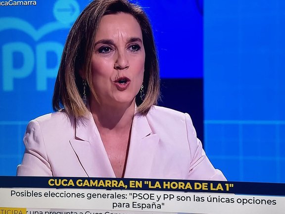 Cuca Gamarra en la hora de la 1 en TVE. / tve