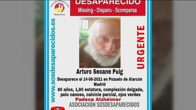 Cartel del desaparecido Arturo Seoane Puig en Pozuelo de Alarcón