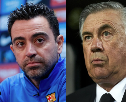 Xavi y Ancelotti.