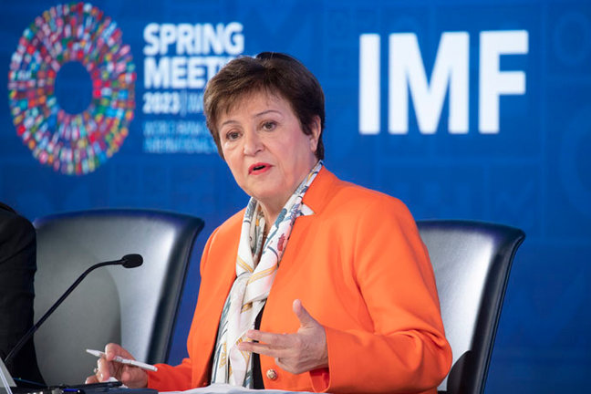 La directora gerente del Fondo Monetario Internacional (FMI), Kristalina Georgieva. EFE/EPA/MICHAEL REYNOLDS