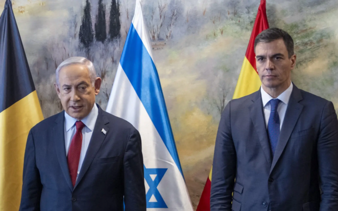 Pedro Sánchez y Benjamín Netanyahu durante su reunión de este viernes en Israel. / GOBIERNO DE ISRAEL