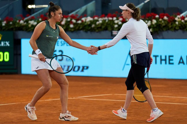 Sorribes y Bucsa celebran el primer set. / Mutua Madrid Open