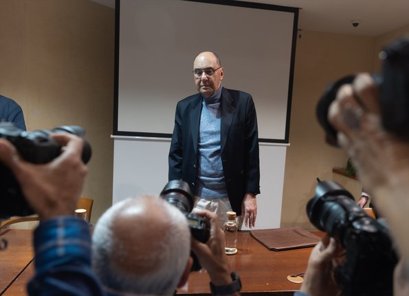 El vicepresidente del Parlamento Europeo entre 1999-2014, Alejo Vidal-Quadras, a su llegada a una rueda de prensa. Eduardo Parra / Archivo