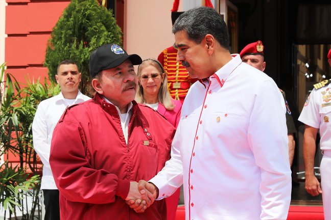 El presidente venezolano, Nicolás Maduro y su homólogo de Nicaragua, Daniel Ortega. EP / Archivo