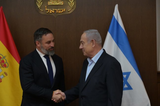 El líder de Vox junto al primer ministro israelí, Benjamín Netanyahu. / Redes sociales