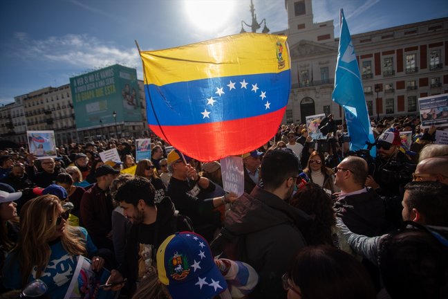 Una manifestación de venezolanos en el exilio que quieren votar. EP / Archivo