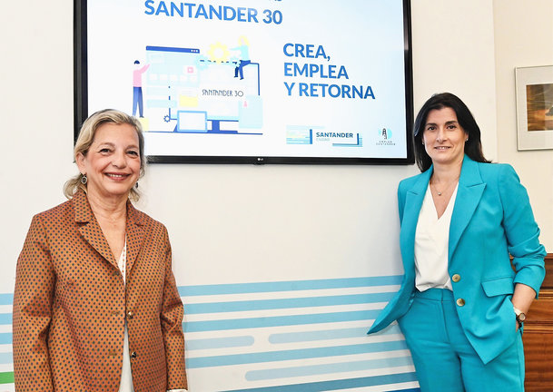 La alcaldesa Gema Igual en la presentación de la ayuda  ‘Santander 30 Crea’. / Alerta
