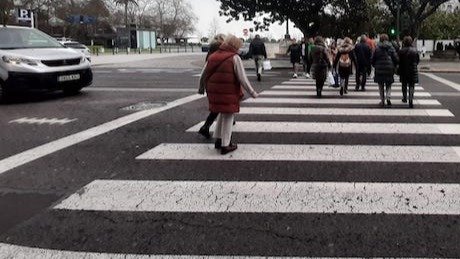 Varias personas cruzan un paso de peatones en Santander. / ALERTA