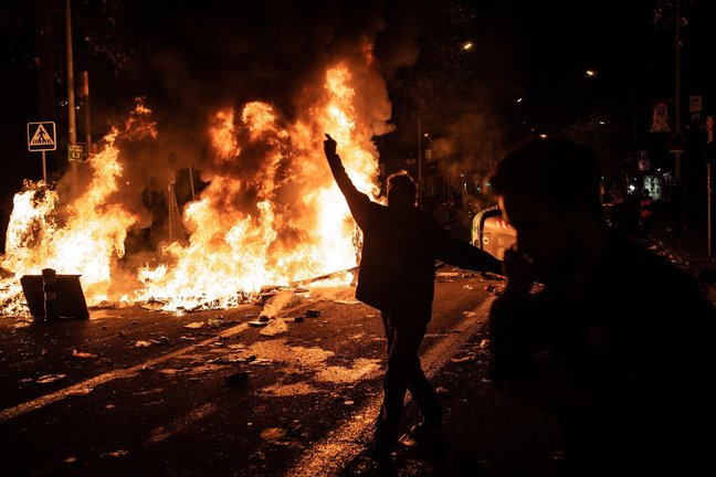 Disturbios en la zona del Camp Nou durante la manifestación convocada por Tsunami Democràtic en 2019. EP / Archivo