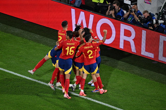 La selección nacional celebra un gol en la Eurocopa. / EP
