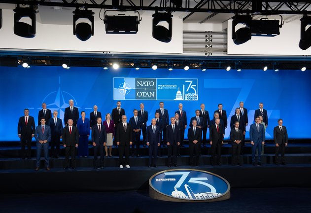 Los jefes de estado durante la cumbre del 75 aniversario de la OTAN en Washington. / EP