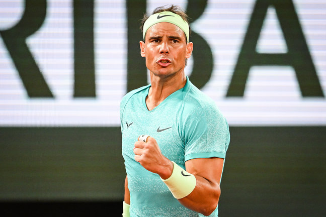 Rafael Nadal celebra su punto durante Roland-Garros. /  Matthieu Mirville
