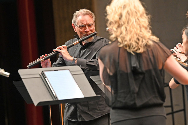 Patrick Gallois, maestro flautista, en una actuación esta edición del Encuentro 2024. /EMA