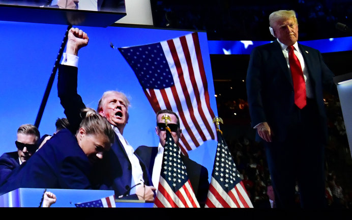 El expresidente de EEUU Donald Trump durante la Convención Nacional Republicana en Milwaukee. /  Mark Hertzberg