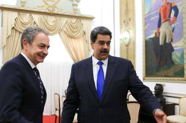 Maduro recibe al ex presidente Zapatero, en Caracas, en una visita anterior.