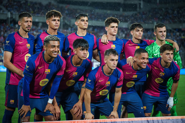 El equipo del Barcelona frente al Manchester City en Orlando. / FCB