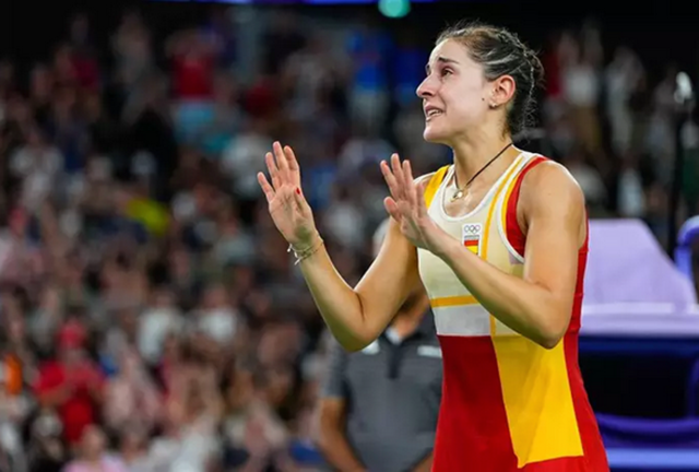 La jugadora española de bádminton Carolina Marín, en los Juegos de París. / Oscar Barroso