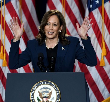 La vicepresidenta de Estados Unidos y candidata del partido demócrata, Kamala Harris. / Mark Hertzberg