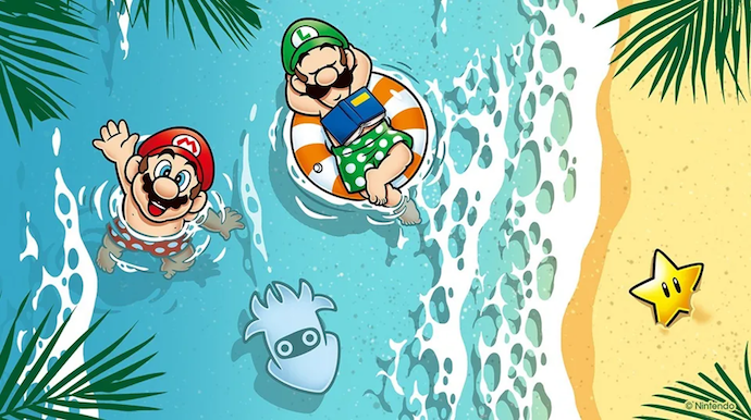 Mario y Luigi en la playa. / NINTENDO