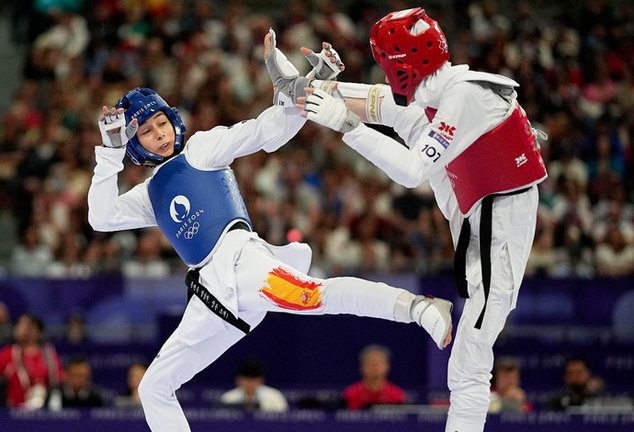 Adriana Cerezo cae en cuartos de final de taekwondo (-49kg) en París. / RFEK