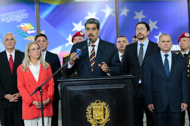 Nicolás Maduro hablando desde el Tribunal Supremo de Justicia. Milagros Nunez