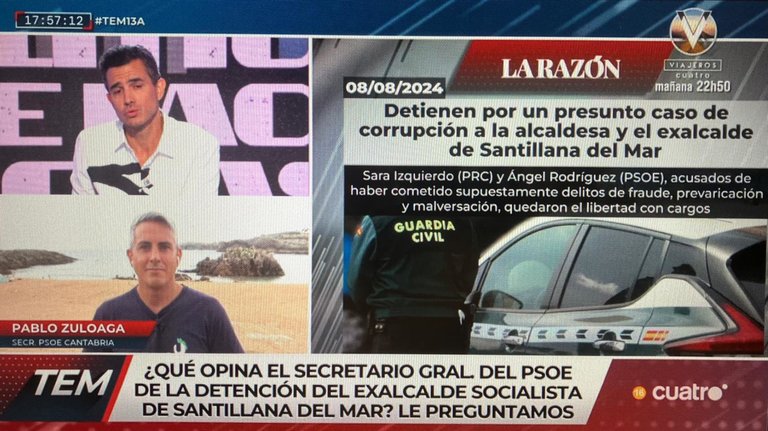 El líder de  los socialistas cántabros, ayer en el programa ‘Todo es mentira’. / ALERTA