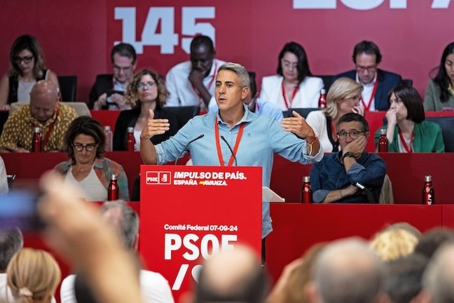 Pablo Zuloaga durante su intervención ayer en el Comité Federal del PSOE. / Eugenia Morago