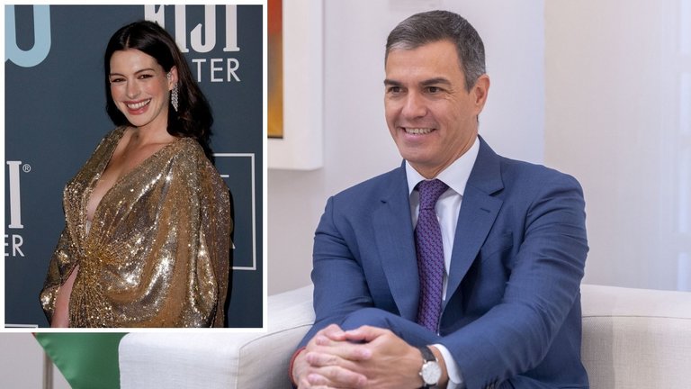 Pedro Sánchez y Anne Hathaway. / A.E.P.