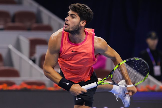 Carlos Alcaraz durante el torneo de China. / ChinaOpen