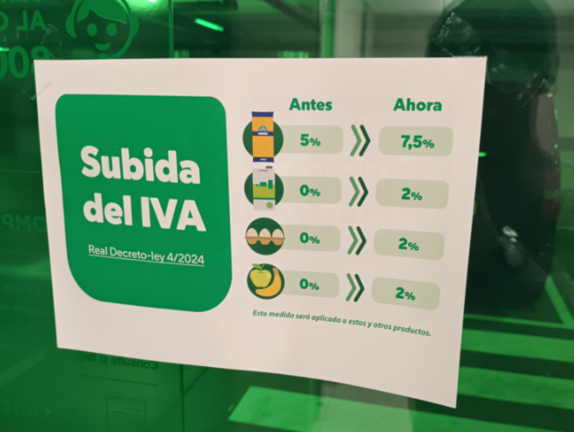 El cartel del IVA de Mercadona. / X