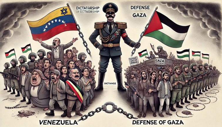 Venezuela dictadura pero hay que defender Gaza.