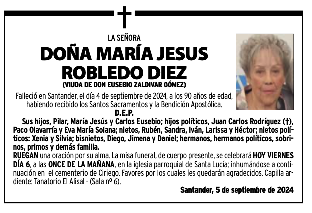 la señORA
doña maría jesus
robledo diez